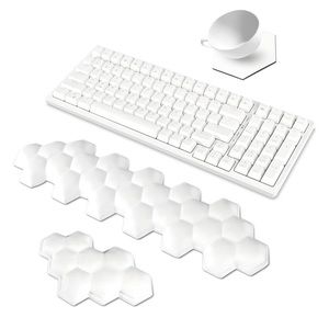 NWT 3 piece set Keyboard Wrist Rest and Mouse Pad Set White